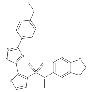 N-(1,3-benzodioxol-5-yl)-2-[3-(4-ethylphenyl)-1,2,4-oxadiazol-5-yl]-N-methylthiophene-3-sulfonamide Structure
