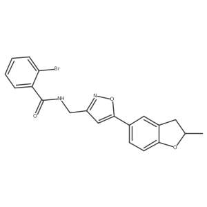 2-bromo-N-((5-(2-methyl-2,3-dihydrobenzofuran-5-yl)isoxazol-3-yl)methyl)benzamide结构式