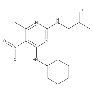 1-((4-(Cyclohexylamino)-6-methyl-5-nitropyrimidin-2-yl)amino)propan-2-ol Structure