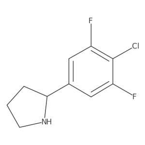 (R)-2-(4-Chloro-3,5-difluorophenyl)pyrrolidine结构式