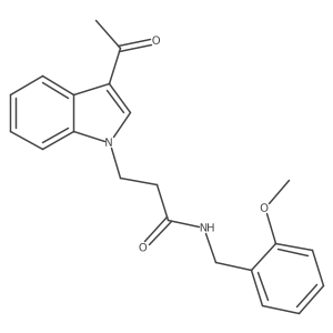 3-(3-acetyl-1H-indol-1-yl)-N-(2-methoxybenzyl)propanamide结构式