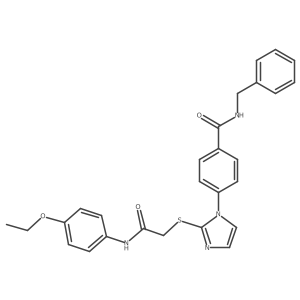 N-benzyl-4-(2-((2-((4-ethoxyphenyl)amino)-2-oxoethyl)thio)-1H-imidazol-1-yl)benzamide结构式