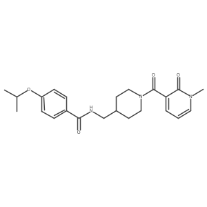4-isopropoxy-N-((1-(1-methyl-2-oxo-1,2-dihydropyridine-3-carbonyl)piperidin-4-yl)methyl)benzamide结构式
