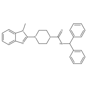 N-(diphenylmethyl)-4-(1-methyl-1H-1,3-benzodiazol-2-yl)piperazine-1-carboxamide结构式