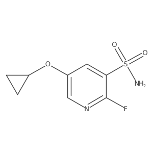 5-Cyclopropoxy-2-fluoropyridine-3-sulfonamide结构式