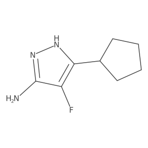 3-Cyclopentyl-4-fluoro-1H-pyrazol-5-amine结构式