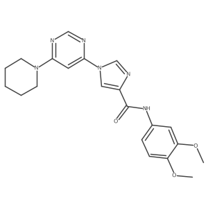 N-(3,4-dimethoxyphenyl)-1-[6-(piperidin-1-yl)pyrimidin-4-yl]-1H-imidazole-4-carboxamide结构式