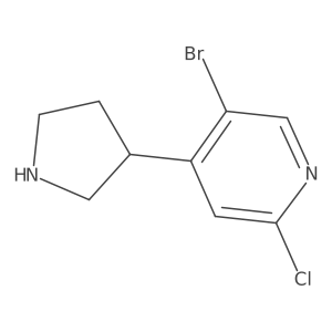 5-Bromo-2-chloro-4-(pyrrolidin-3-yl)pyridine Structure