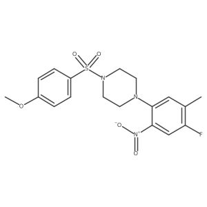 1-(4-Fluoro-5-methyl-2-nitrophenyl)-4-(4-methoxybenzenesulfonyl)piperazine结构式