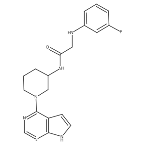 N-(1-(7H-pyrrolo[2,3-d]pyrimidin-4-yl)piperidin-3-yl)-2-(3-fluorophenylamino)acetamide结构式