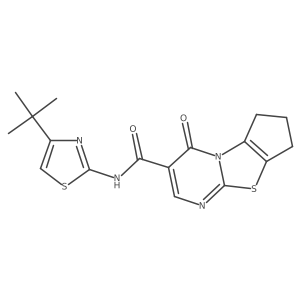 N-(4-(tert-butyl)thiazol-2-yl)-4-oxo-4,6,7,8-tetrahydrocyclopenta[4,5]thiazolo[3,2-a]pyrimidine-3-carboxamide Structure