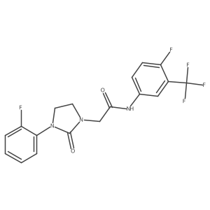 N-(4-fluoro-3-(trifluoromethyl)phenyl)-2-(3-(2-fluorophenyl)-2-oxoimidazolidin-1-yl)acetamide结构式