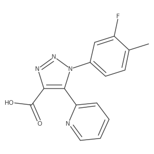 1-(3-fluoro-4-methylphenyl)-5-(pyridin-2-yl)-1H-1,2,3-triazole-4-carboxylic acid结构式