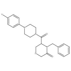 4-Benzyl-5-[4-(4-fluorophenyl)piperazine-1-carbonyl]morpholin-3-one Structure