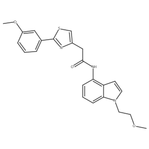 N-[1-(2-methoxyethyl)-1H-indol-4-yl]-2-[2-(3-methoxyphenyl)-1,3-thiazol-4-yl]acetamide结构式