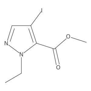 Methyl 1-ethyl-4-iodo-1H-pyrazole-5-carboxylate结构式
