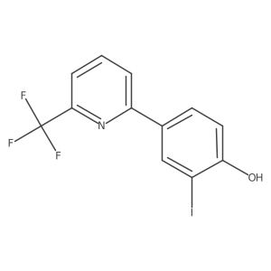 2-Iodo-4-[6-(trifluoromethyl)-2-pyridinyl]phenol结构式