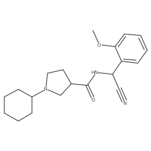 N-[cyano(2-methoxyphenyl)methyl]-1-cyclohexylpyrrolidine-3-carboxamide结构式