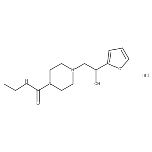 N-ethyl-4-(2-(furan-2-yl)-2-hydroxyethyl)piperazine-1-carboxamide hydrochloride结构式
