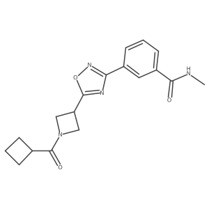 3-(5-(1-(cyclobutanecarbonyl)azetidin-3-yl)-1,2,4-oxadiazol-3-yl)-N-methylbenzamide Structure