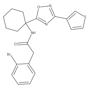 2-(2-bromophenyl)-N-{1-[3-(thiophen-3-yl)-1,2,4-oxadiazol-5-yl]cyclohexyl}acetamide Structure