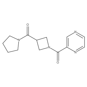 Pyrazin-2-yl(3-(pyrrolidine-1-carbonyl)azetidin-1-yl)methanone结构式