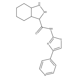 N-(4-pyridin-4-yl-1,3-thiazol-2-yl)-2,3,3a,4,5,6,7,7a-octahydro-1H-indazole-3-carboxamide结构式