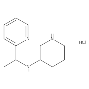 N-(1-(pyridin-2-yl)ethyl)piperidin-3-amine hydrochloride结构式