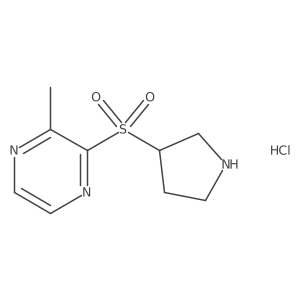 2-Methyl-3-(pyrrolidin-3-ylsulfonyl)pyrazine hydrochloride结构式