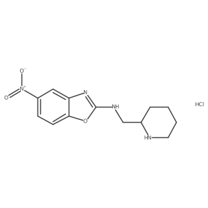 5-nitro-N-(piperidin-2-ylmethyl)benzo[d]oxazol-2-amine hydrochloride结构式