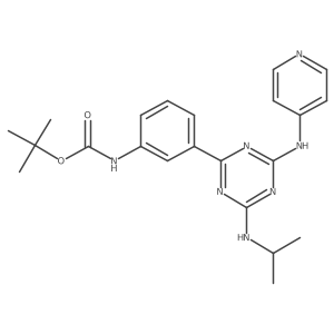 tert-butyl N-[3-[4-(propan-2-ylamino)-6-(pyridin-4-ylamino)-1,3,5-triazin-2-yl]phenyl]carbamate结构式