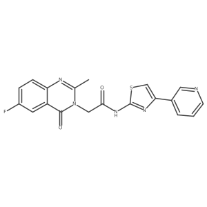 2-(6-fluoro-2-methyl-4-oxoquinazolin-3(4H)-yl)-N-[4-(pyridin-3-yl)-1,3-thiazol-2-yl]acetamide结构式