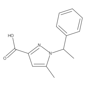 5-Methyl-1-(1-phenylethyl)-1H-pyrazole-3-carboxylic acid结构式