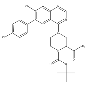 Tert-butyl 2-carbamoyl-4-(7-chloro-6-(4-chlorophenyl)quinazolin-4-yl)piperazine-1-carboxylate Structure
