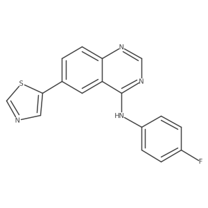 N-(4-fluorophenyl)-6-(5-thiazolyl)-4-quinazolinamine结构式