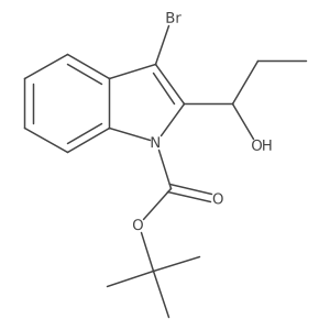 tert-Butyl 3-bromo-2-(1-hydroxypropyl)-1H-indole-1-carboxylate Structure