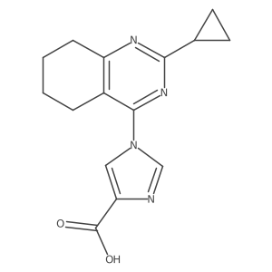 1-(2-Cyclopropyl-5,6,7,8-tetrahydroquinazolin-4-yl)-1H-imidazole-4-carboxylic acid结构式