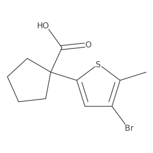 1-(4-Bromo-5-methylthiophen-2-yl)cyclopentane-1-carboxylic acid结构式
