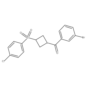 (3-Bromophenyl)(3-((4-chlorophenyl)sulfonyl)azetidin-1-yl)methanone结构式