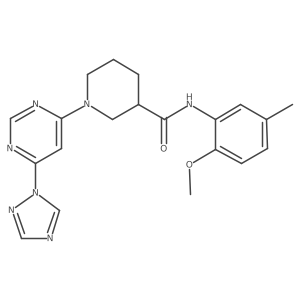 1-(6-(1H-1,2,4-triazol-1-yl)pyrimidin-4-yl)-N-(2-methoxy-5-methylphenyl)piperidine-3-carboxamide Structure