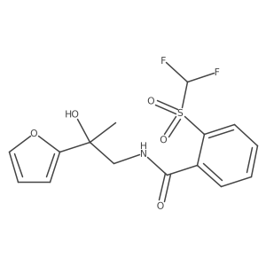 2-((difluoromethyl)sulfonyl)-N-(2-(furan-2-yl)-2-hydroxypropyl)benzamide结构式