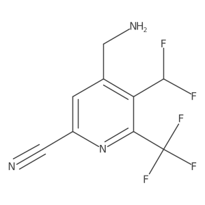 4-(Aminomethyl)-5-(difluoromethyl)-6-(trifluoromethyl)picolinonitrile结构式