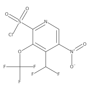4-(Difluoromethyl)-5-nitro-3-(trifluoromethoxy)pyridine-2-sulfonyl chloride Structure