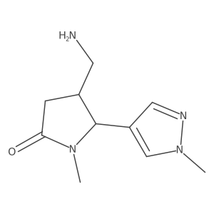 (4S,5R)-4-(aminomethyl)-1-methyl-5-(1-methyl-1H-pyrazol-4-yl)pyrrolidin-2-one Structure