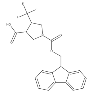 (3R,4R)-1-(9H-fluoren-9-ylmethoxycarbonyl)-4-(trifluoromethyl)pyrrolidine-3-carboxylic acid结构式