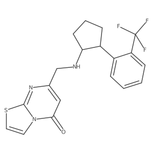7-(((2-(2-(Trifluoromethyl)phenyl)cyclopentyl)amino)methyl)-5H-thiazolo[3,2-a]pyrimidin-5-one结构式