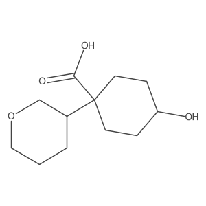 4-Hydroxy-1-(oxan-3-yl)cyclohexane-1-carboxylic acid Structure