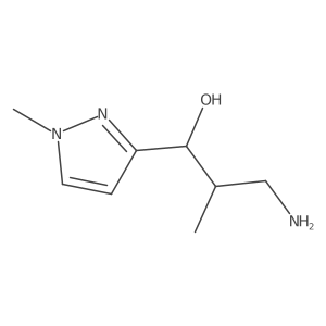 3-Amino-2-methyl-1-(1-methyl-1H-pyrazol-3-yl)propan-1-ol Structure