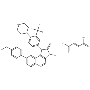 (E)-but-2-enedioic acid;8-(6-methoxypyridin-3-yl)-3-methyl-1-[4-piperazin-1-yl-3-(trifluoromethyl)phenyl]imidazo[4,5-c]quinolin-2-one结构式
