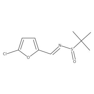 (S,E)-N-((5-chlorofuran-2-yl)methylene)-2-methylpropane-2-sulfinamide结构式